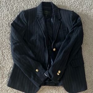 J.Crew Navy Wool Pinstripe Schoolboy Blazer